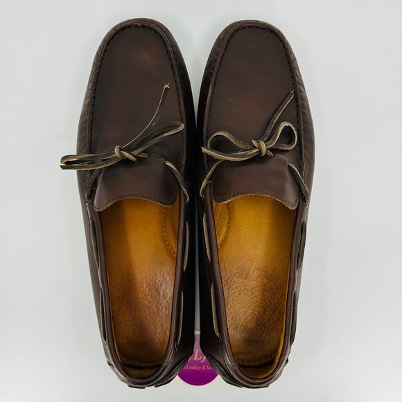 J. Crew Men\'s Kenton Brown Italian Leather Driving Moccasins AJ906 Size 11.5 main image 8